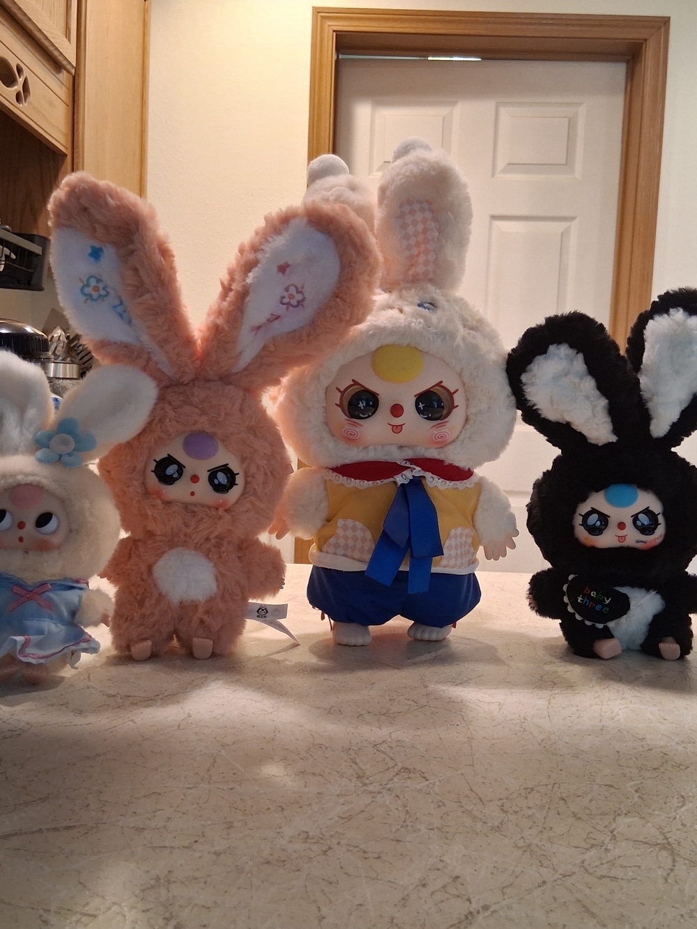 Pop Mart-Baby 3-Plush Bunny Lot Multi-Color Cute Kids Toy 400% Reg, And Small